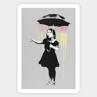 Banksy Nola Umbrella Girl Art Sticker